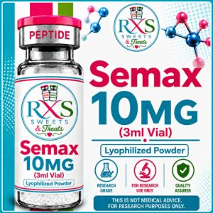 RXS-Semax 10mg 10mg/3mL research peptide vial, lyophilised powder for laboratory research use