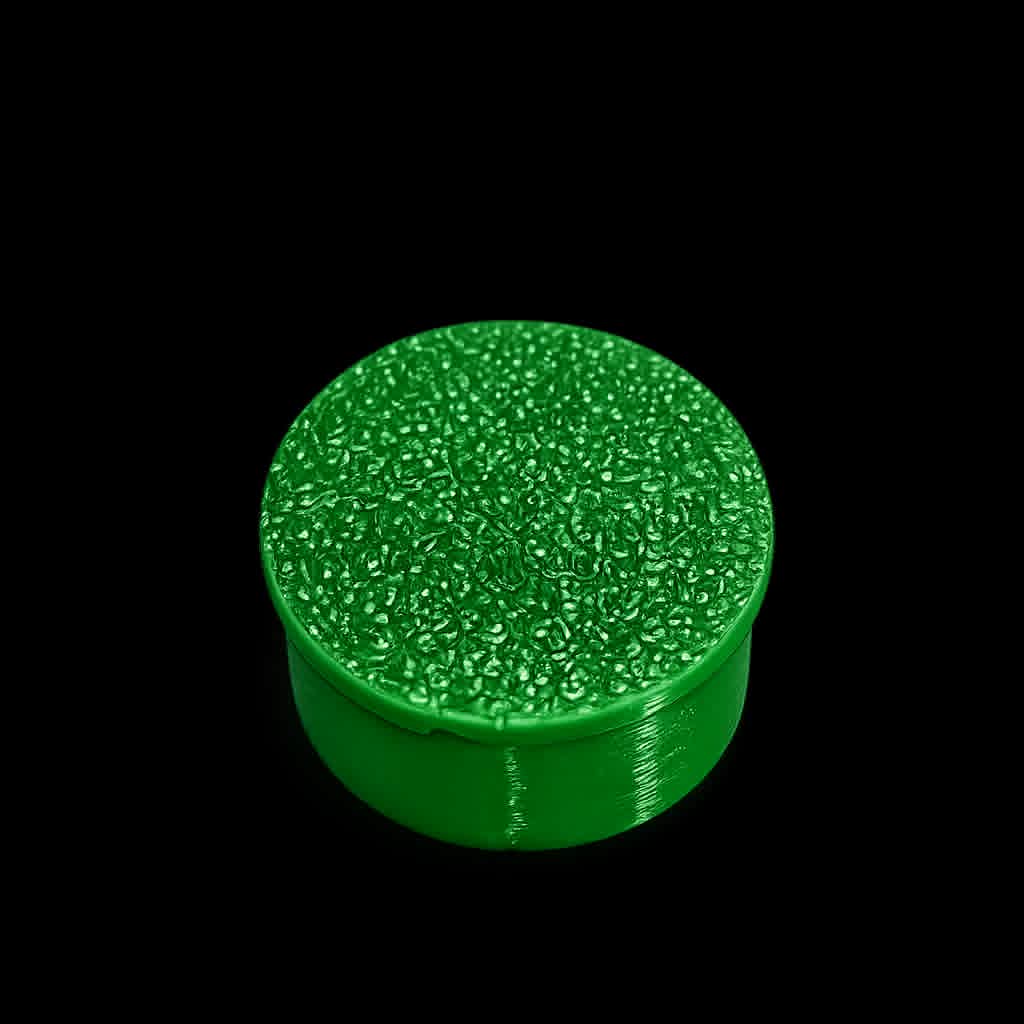 3ml Round Vial Caps – PLA - 3D printed vial caps shown in available colours (additional view)