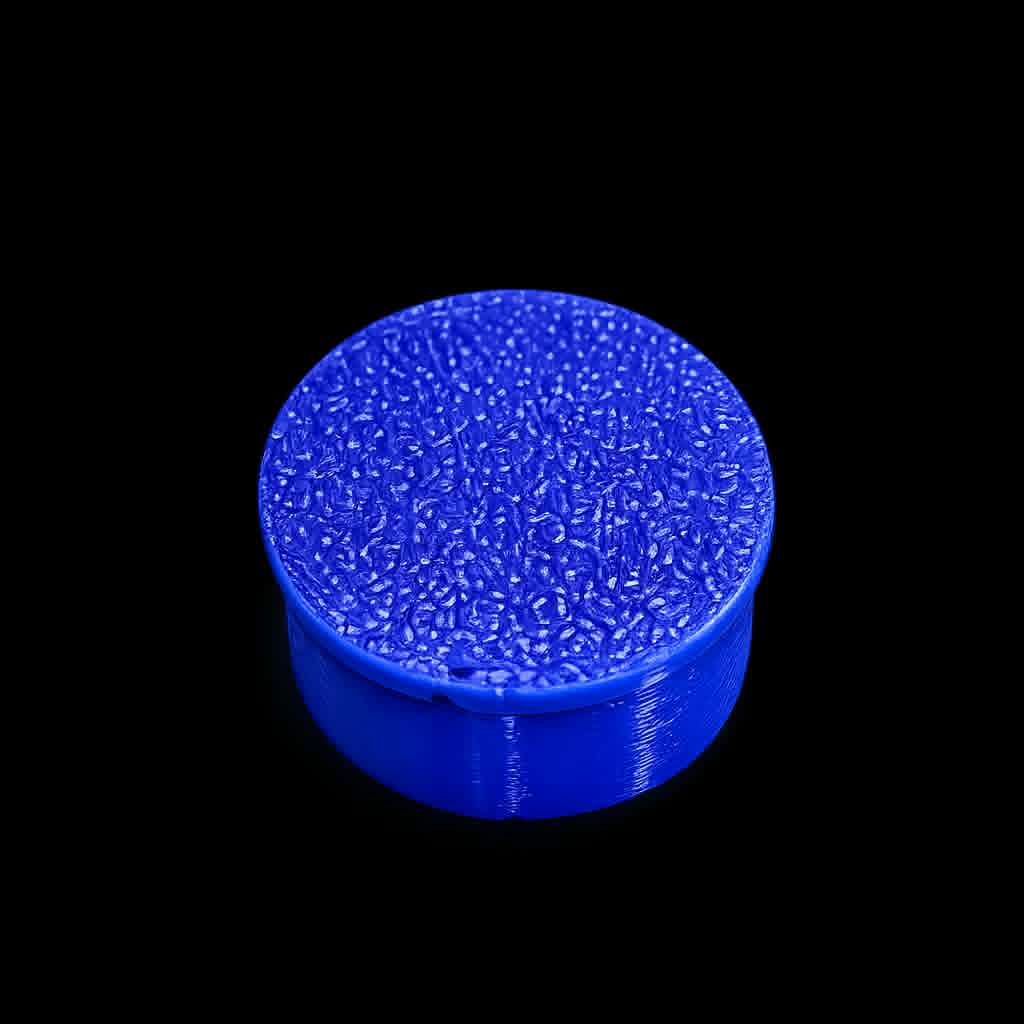 3ml Round Vial Caps – PLA - 3D printed vial caps shown in available colours (additional view)