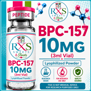 RXS-BPC-157 10mg 10mg/3mL research peptide vial, lyophilised powder for laboratory research use